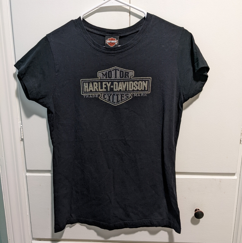 Harley Davidson Ladies Black Short Sleeve T-shirt Size L